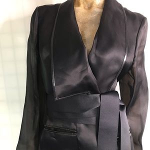 Carlisle Black Stunning Light Sheer Organza Fancy Dress Coat 10